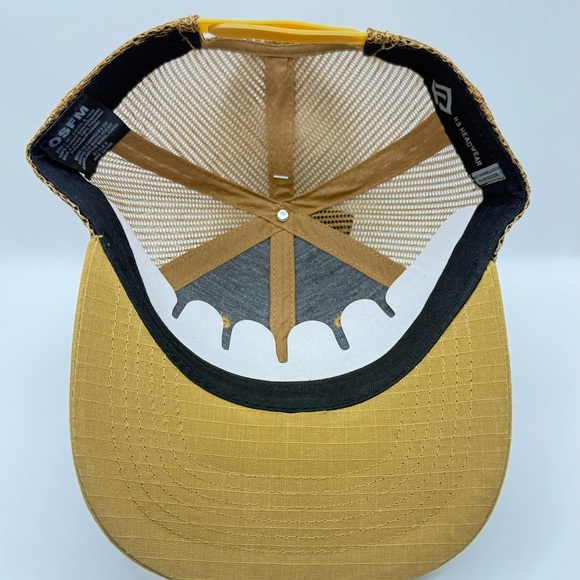 H3SportGear Classic Mustard Gold American Flag Trucker Cap Adjustable - Picture 9 of 9